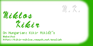 miklos kikir business card